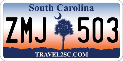 SC license plate ZMJ503