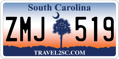 SC license plate ZMJ519