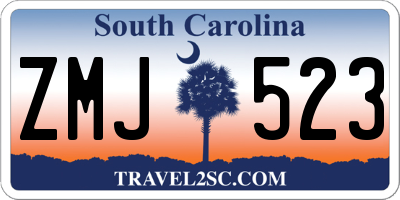 SC license plate ZMJ523
