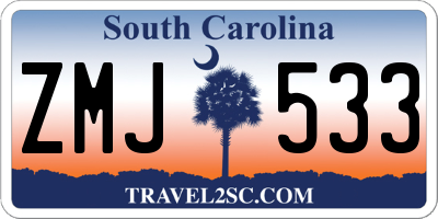 SC license plate ZMJ533