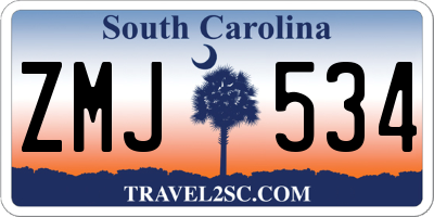 SC license plate ZMJ534