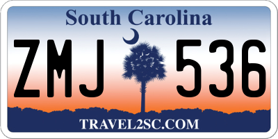 SC license plate ZMJ536