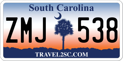 SC license plate ZMJ538