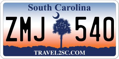 SC license plate ZMJ540