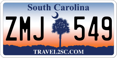 SC license plate ZMJ549
