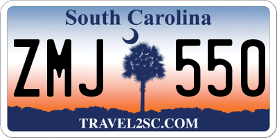 SC license plate ZMJ550