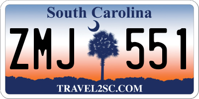 SC license plate ZMJ551
