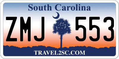 SC license plate ZMJ553