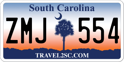 SC license plate ZMJ554