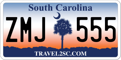 SC license plate ZMJ555