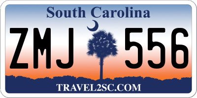 SC license plate ZMJ556