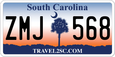 SC license plate ZMJ568