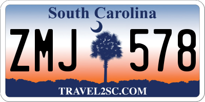 SC license plate ZMJ578