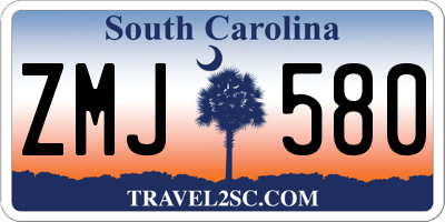 SC license plate ZMJ580