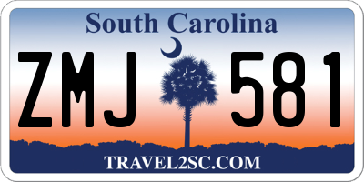 SC license plate ZMJ581