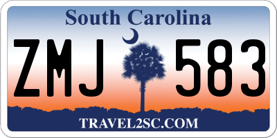 SC license plate ZMJ583