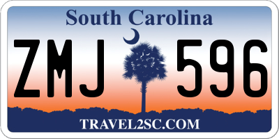 SC license plate ZMJ596