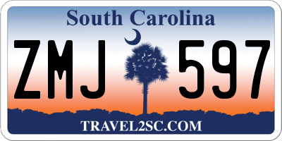 SC license plate ZMJ597