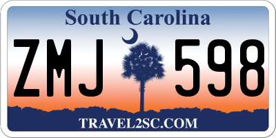 SC license plate ZMJ598