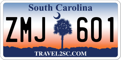 SC license plate ZMJ601