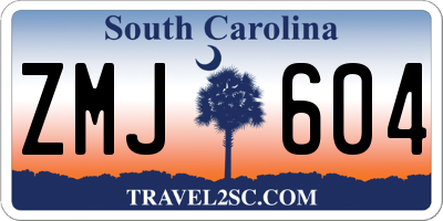 SC license plate ZMJ604