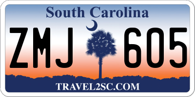SC license plate ZMJ605