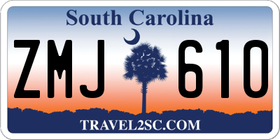 SC license plate ZMJ610