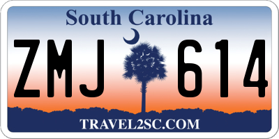 SC license plate ZMJ614