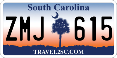 SC license plate ZMJ615