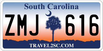 SC license plate ZMJ616