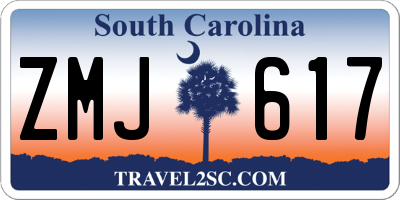 SC license plate ZMJ617