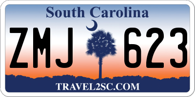 SC license plate ZMJ623