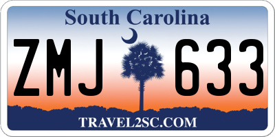 SC license plate ZMJ633