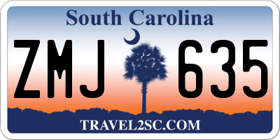 SC license plate ZMJ635