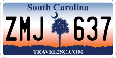 SC license plate ZMJ637