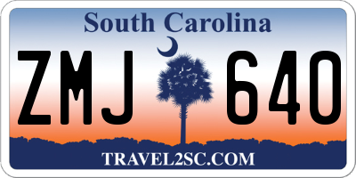 SC license plate ZMJ640