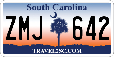 SC license plate ZMJ642