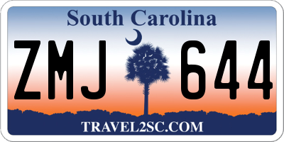 SC license plate ZMJ644