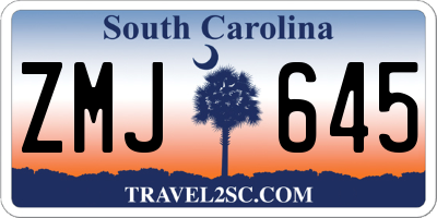 SC license plate ZMJ645