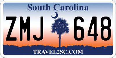 SC license plate ZMJ648