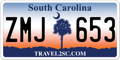 SC license plate ZMJ653