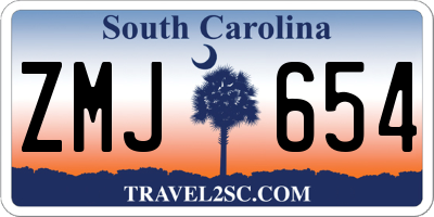 SC license plate ZMJ654
