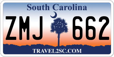 SC license plate ZMJ662