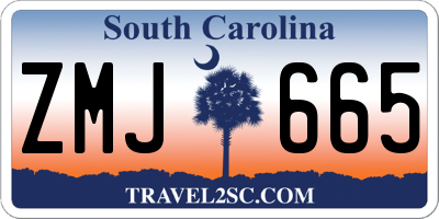SC license plate ZMJ665
