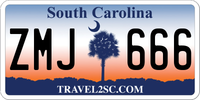 SC license plate ZMJ666