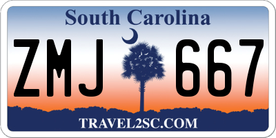 SC license plate ZMJ667