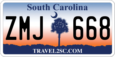 SC license plate ZMJ668