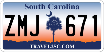 SC license plate ZMJ671