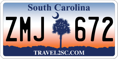 SC license plate ZMJ672