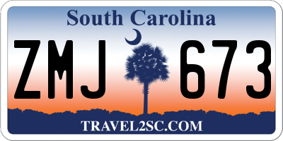 SC license plate ZMJ673